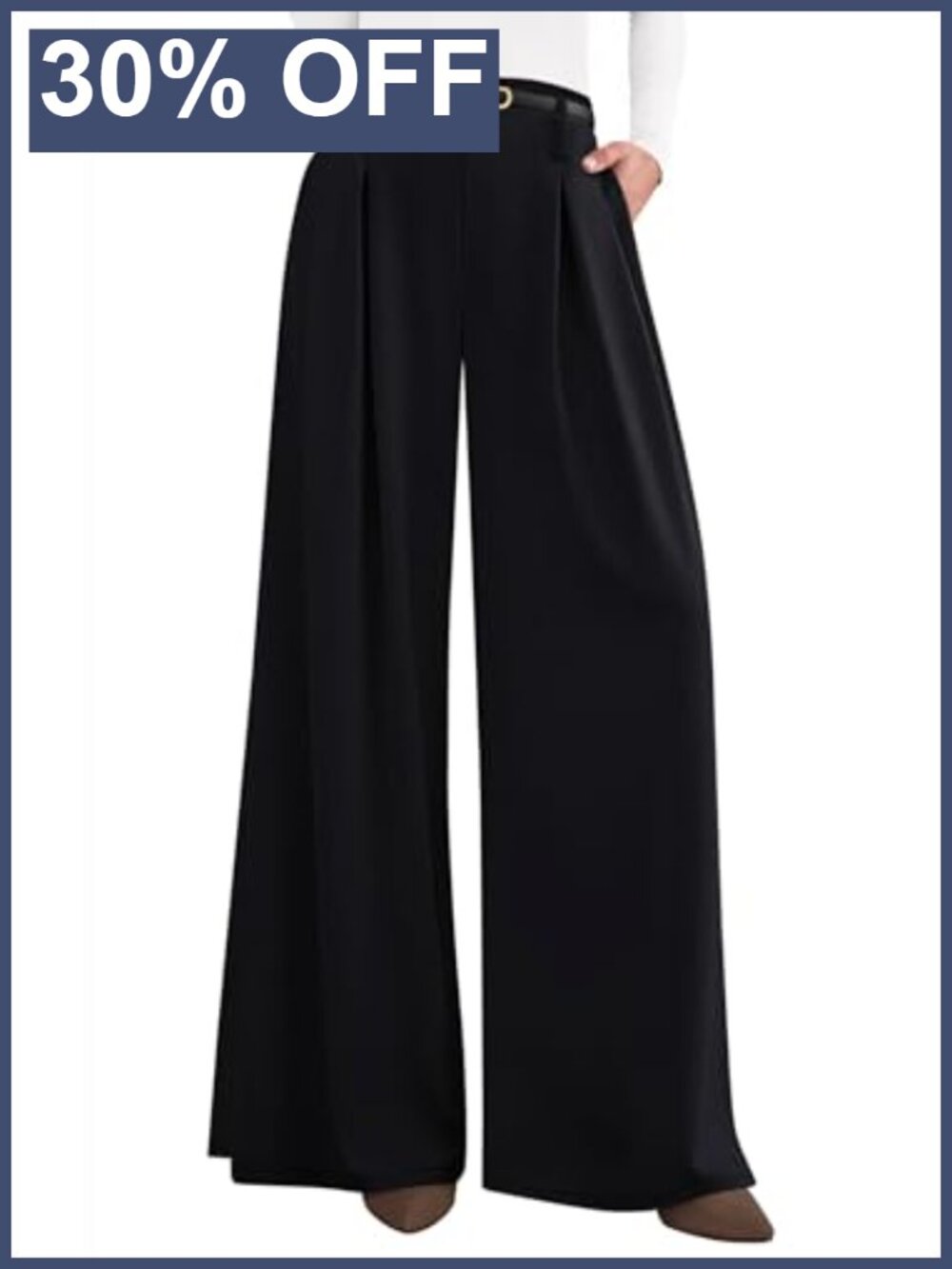 PRETTYGARDEN Women's Wide Leg Dress Pants Flowy High Waist Trousers Work
